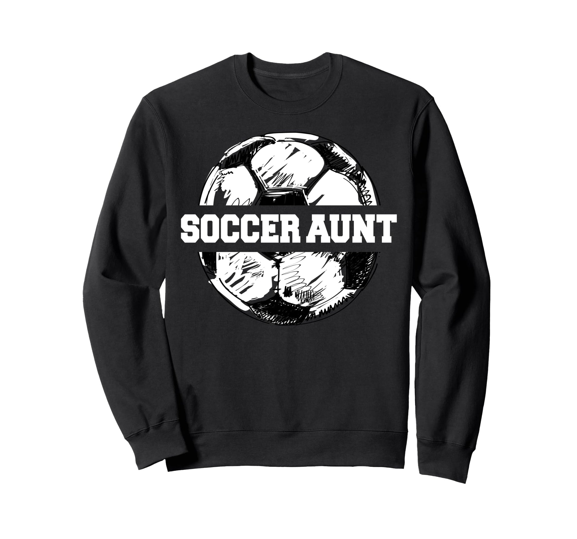 Soccer Aunt Soccer Ball Split Sweatshirt - Minimalist Print for Adults - T-Shirt, Sweatshirt, Hoodie
