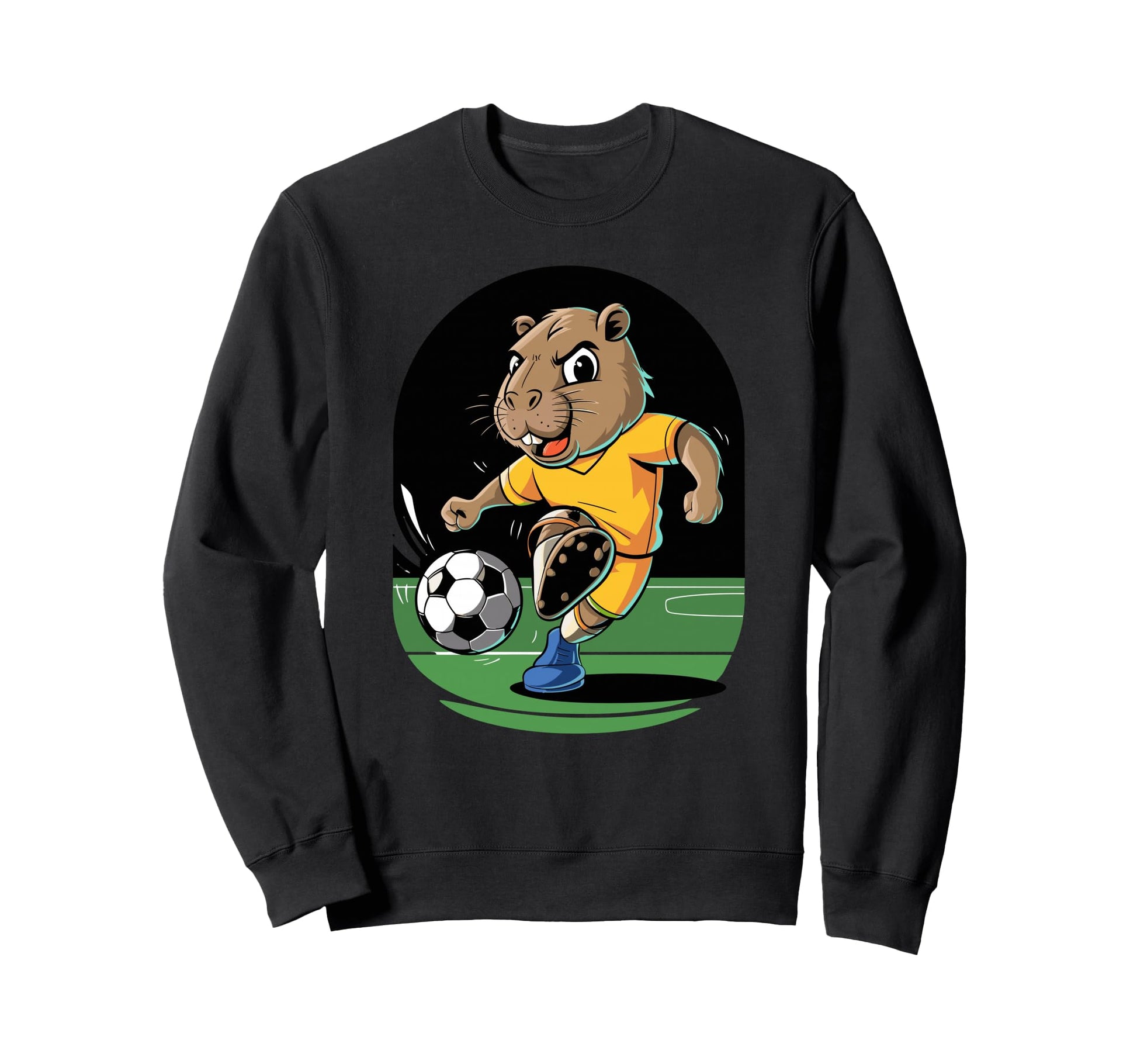 Funny Capybara Soccer Lover Animal Sweatshirt - Trendy Graphic Unisex - T-Shirt, Sweatshirt, Hoodie