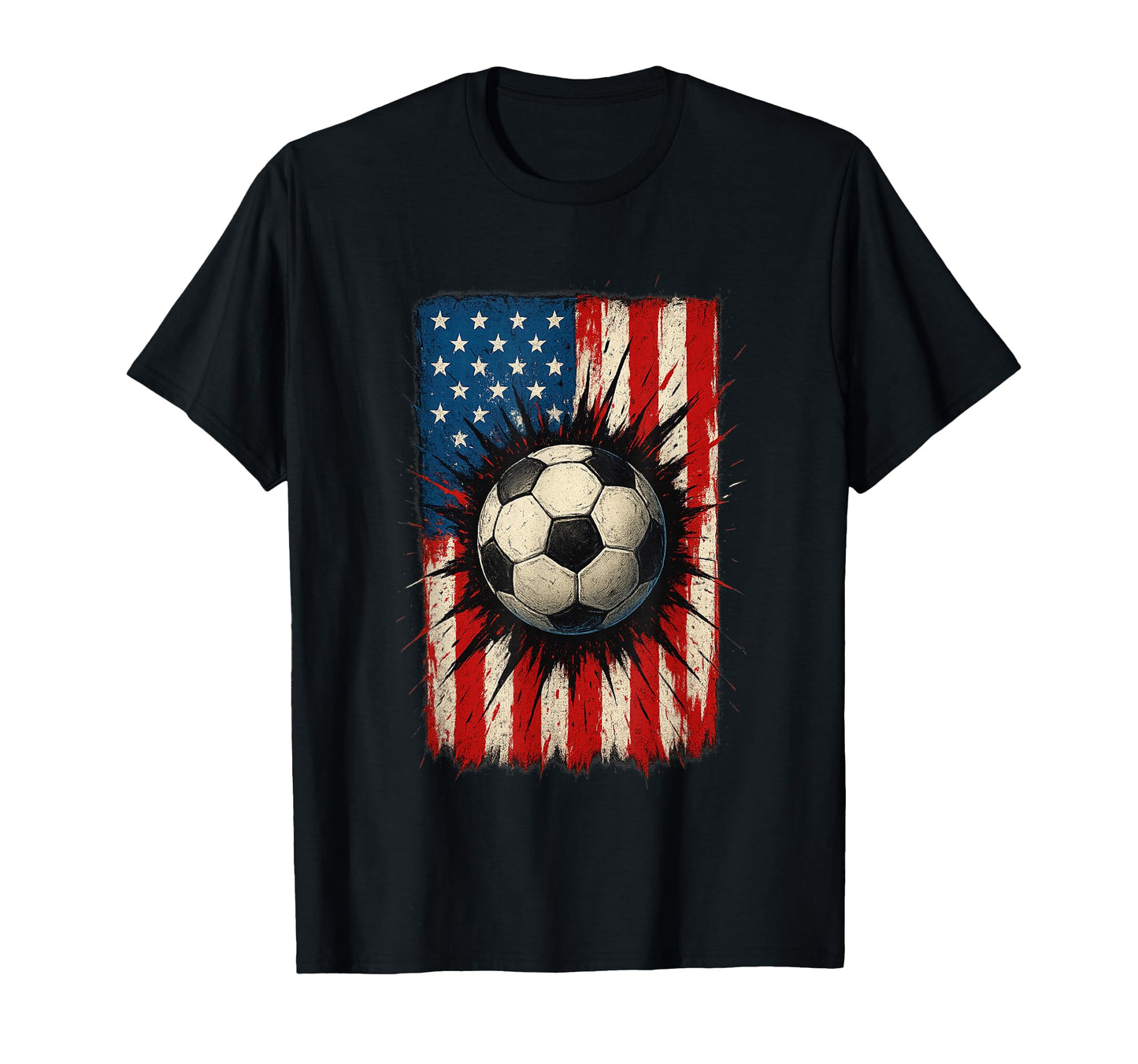 Patriotic Soccer 4Th July Usa T-Shirt - Custom Art Print Men Women - T-Shirt, Sweatshirt, Hoodie