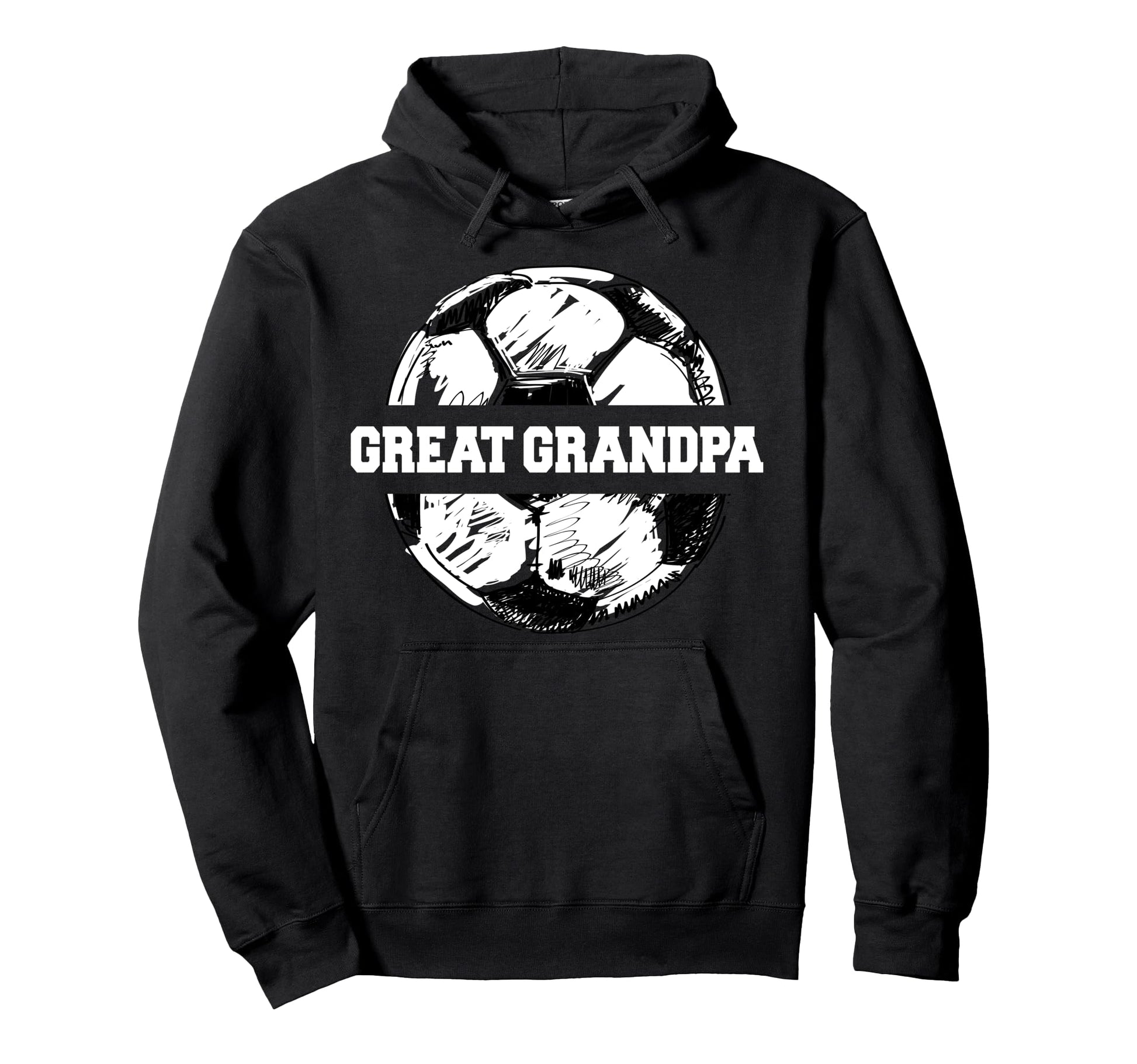 Soccer Great Grandpa Soccer Ball Split Hoodie - Unique Graphic Men Women - T-Shirt, Sweatshirt, Hoodie