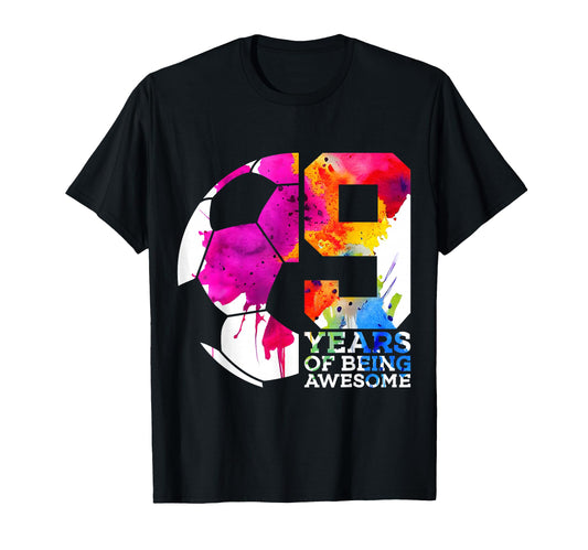 9 Years Being Awesome Soccer 9Th Birthday T-Shirt - Novelty Apparel Unisex - T-Shirt, Sweatshirt, Hoodie