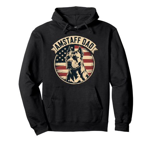 Amstaff Dad Sunset Staffordshire Ter Hoodie - Aesthetic Graphic for Adults - T-Shirt, Sweatshirt, Hoodie