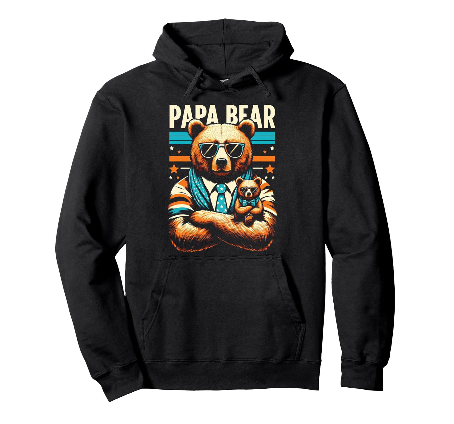 Papa Bear Funny Bears Animal Lover Dad Hoodie - Unique Graphic Men Women - T-Shirt, Sweatshirt, Hoodie