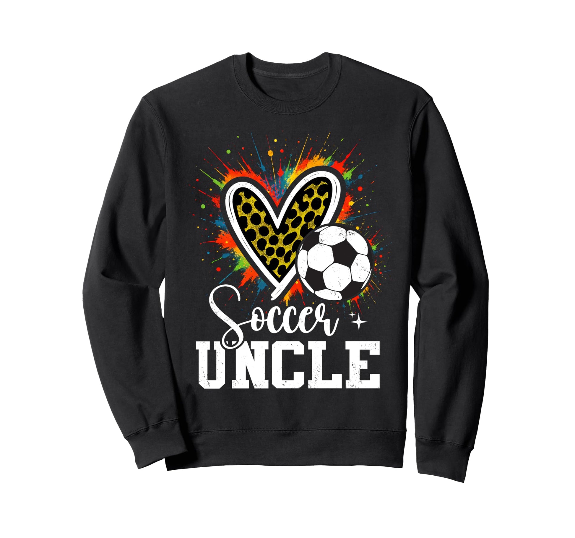 Soccer Uncle Leopard Heart Colorful Sweatshirt - Novelty Apparel for Adults - T-Shirt, Sweatshirt, Hoodie