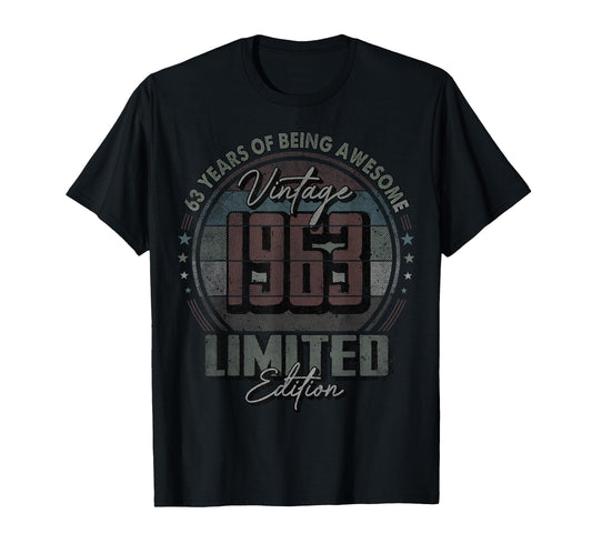 1963 63 Year Old 63Rd Birthday T-Shirt - Unique Graphic Men Women - T-Shirt, Sweatshirt, Hoodie