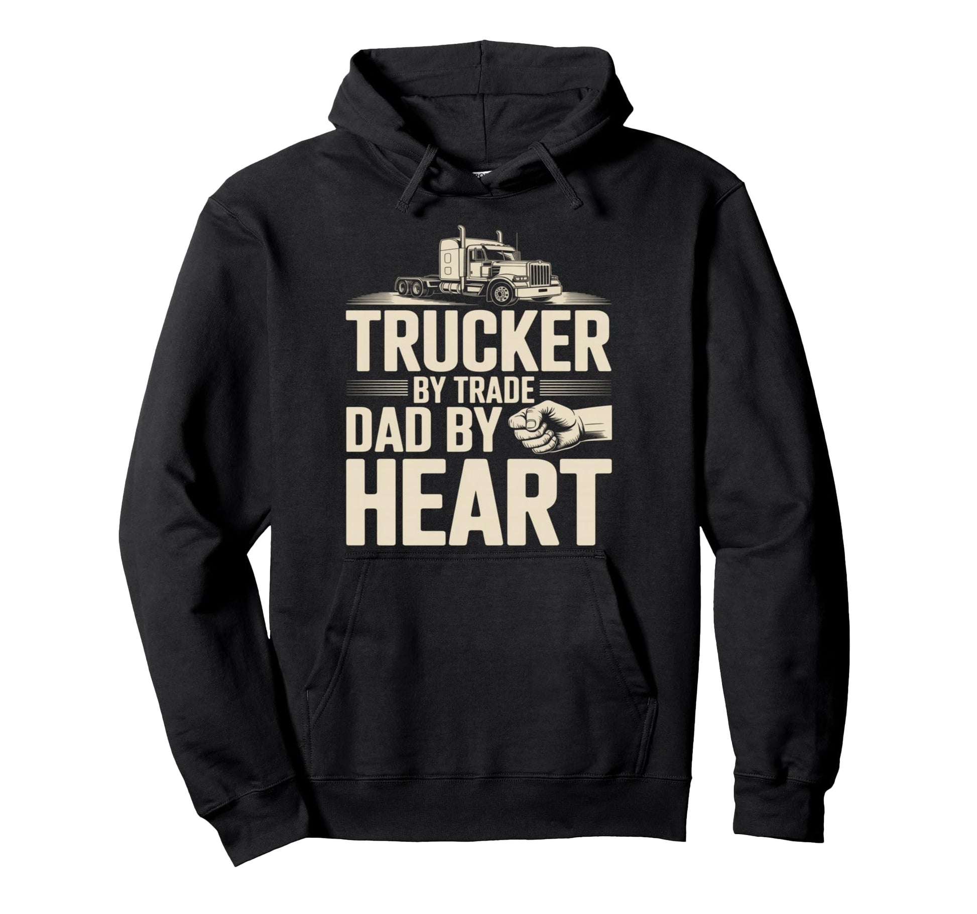 Proud Dad Trucker Trade Dad Heart Truck Hoodie - Graphic Print Men Women - T-Shirt, Sweatshirt, Hoodie