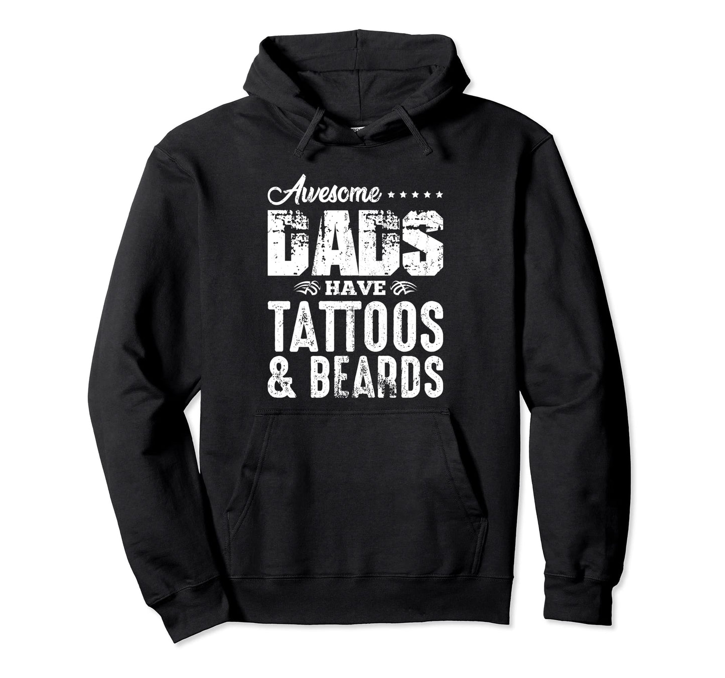 Bearded Tatted Dad Tattoo Artist Fathers Hoodie - Unique Graphic Men Women - T-Shirt, Sweatshirt, Hoodie