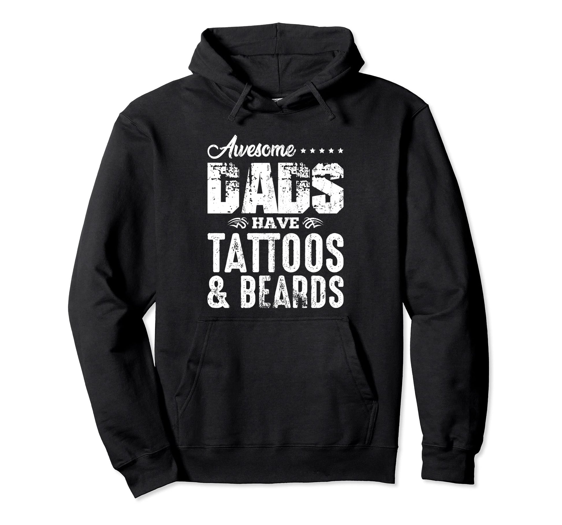 Bearded Tatted Dad Tattoo Artist Fathers Hoodie - Unique Graphic Men Women - T-Shirt, Sweatshirt, Hoodie