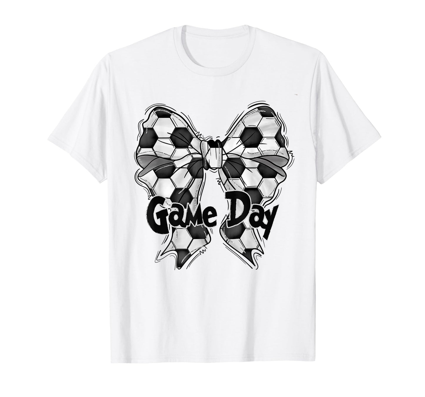 Coquette Bow Soccer Game Day Soccer T-Shirt - Custom Art Print Men Women - T-Shirt, Sweatshirt, Hoodie