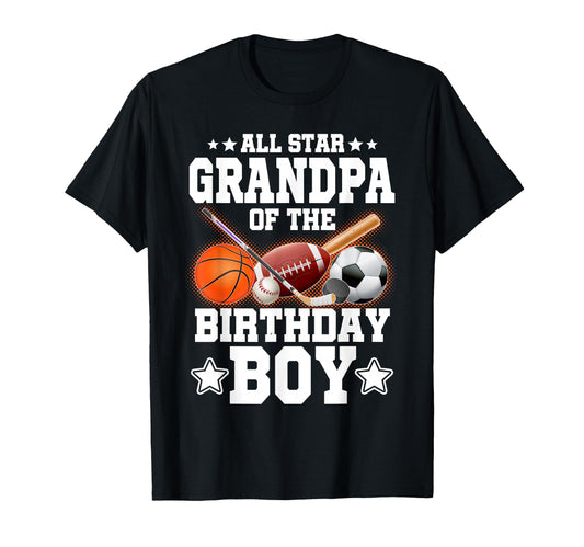 All Star Grandpa Birthday Basketball T-Shirt - Custom Art Print Unisex - T-Shirt, Sweatshirt, Hoodie