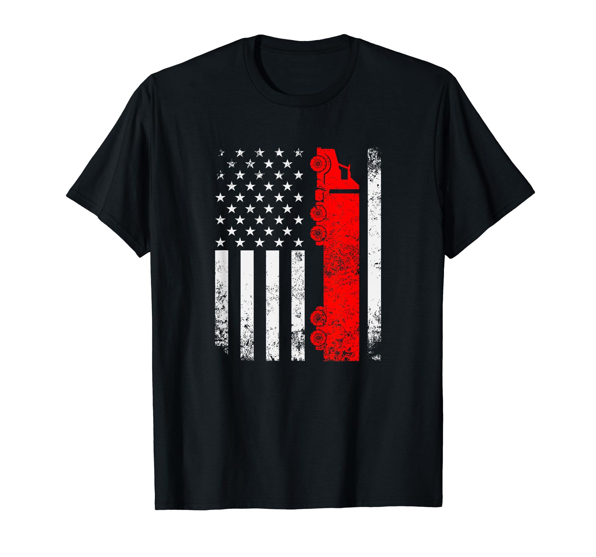 Usa Truck Driver American Flag T-Shirt - Fun Novelty Design Men Women - T-Shirt, Sweatshirt, Hoodie
