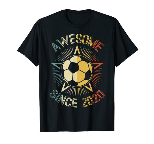 Awesome Since 2020 Soccer Birthday Team T-Shirt - Minimalist Print Unisex - T-Shirt, Sweatshirt, Hoodie