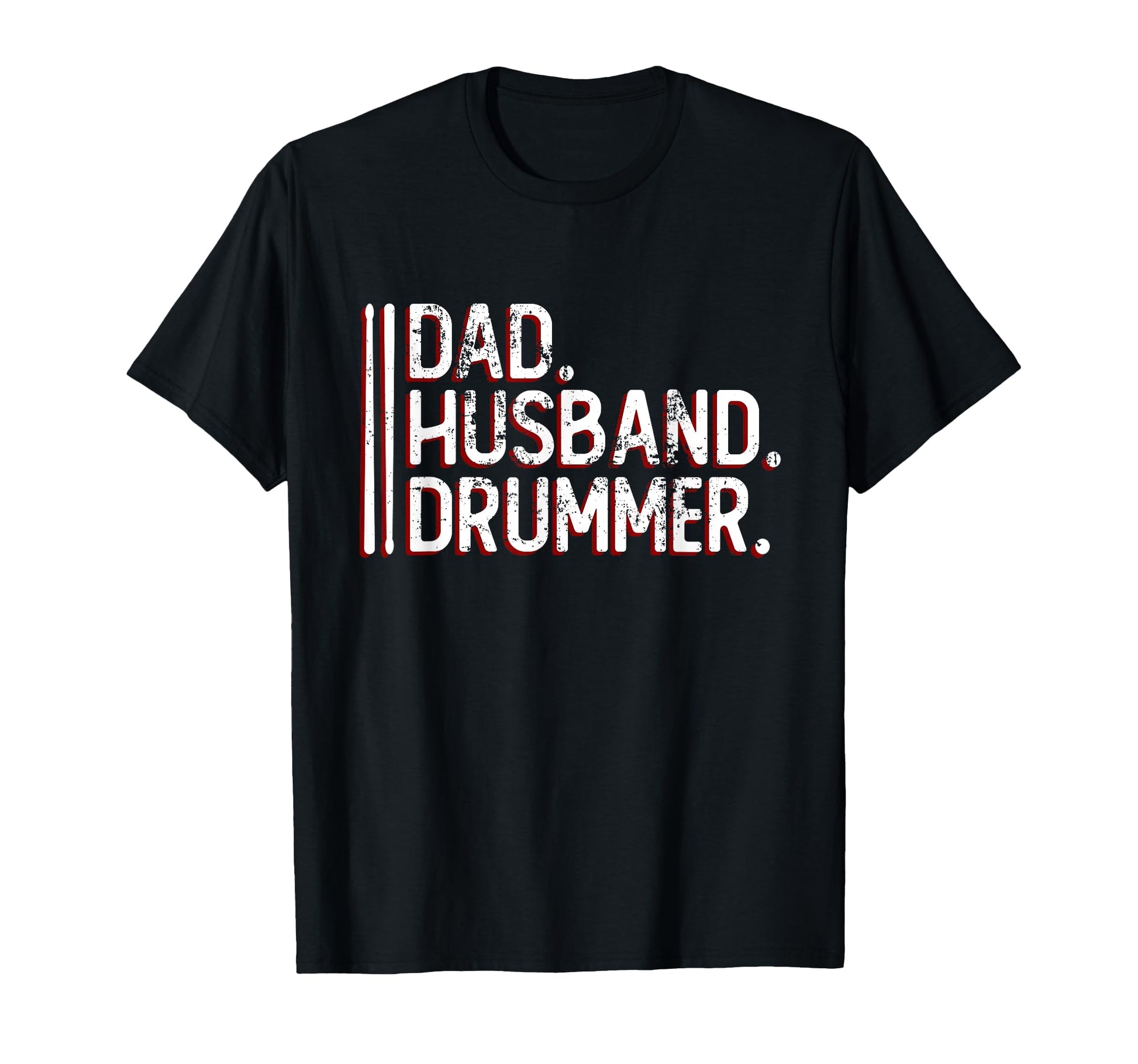 Dad Husband Drummer Drums Rock T-Shirt - Minimalist Print for Adults - T-Shirt, Sweatshirt, Hoodie