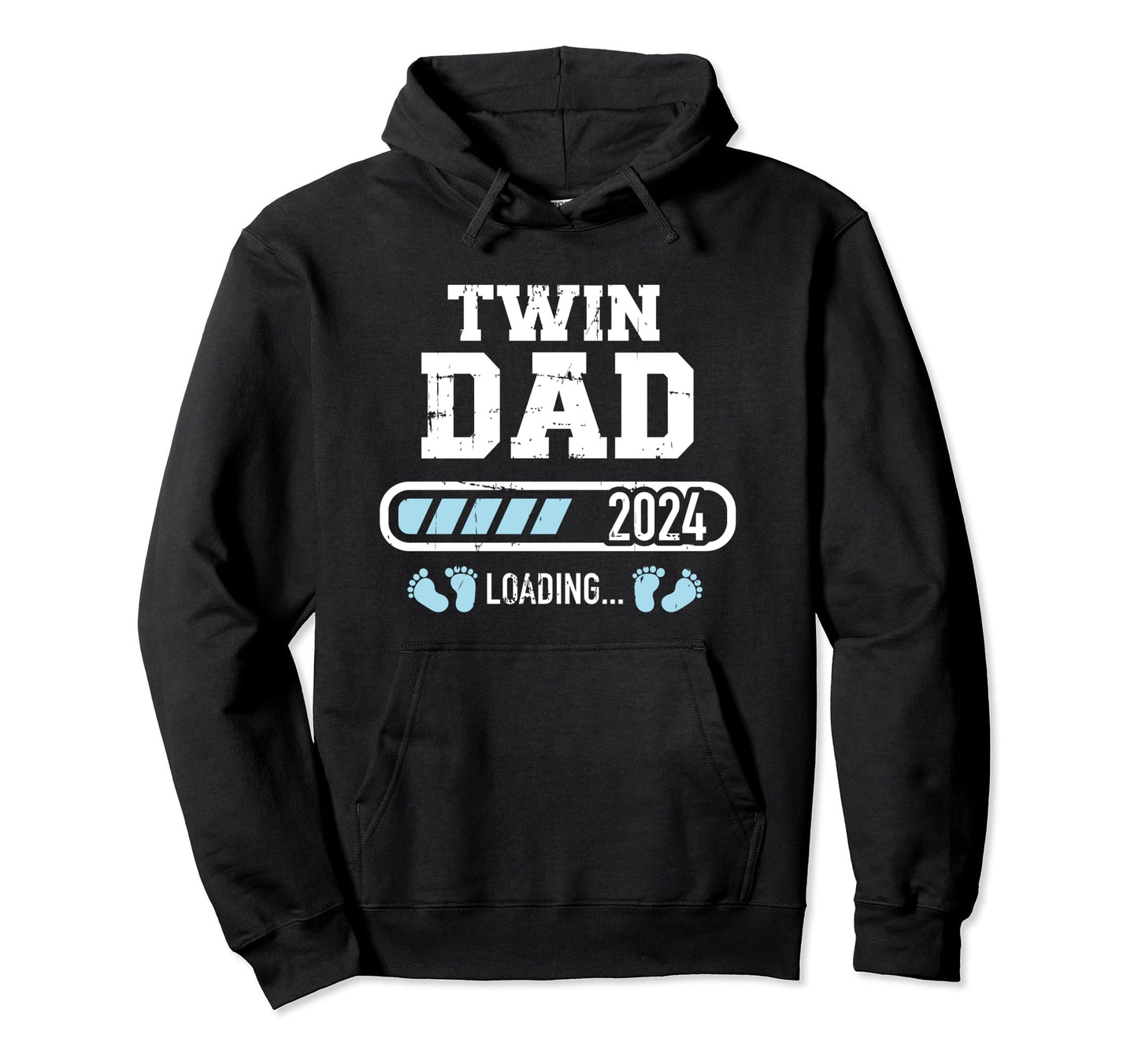Twin Dad 2024 Loading Pregnancy Hoodie - Fun Novelty Design Men Women - T-Shirt, Sweatshirt, Hoodie