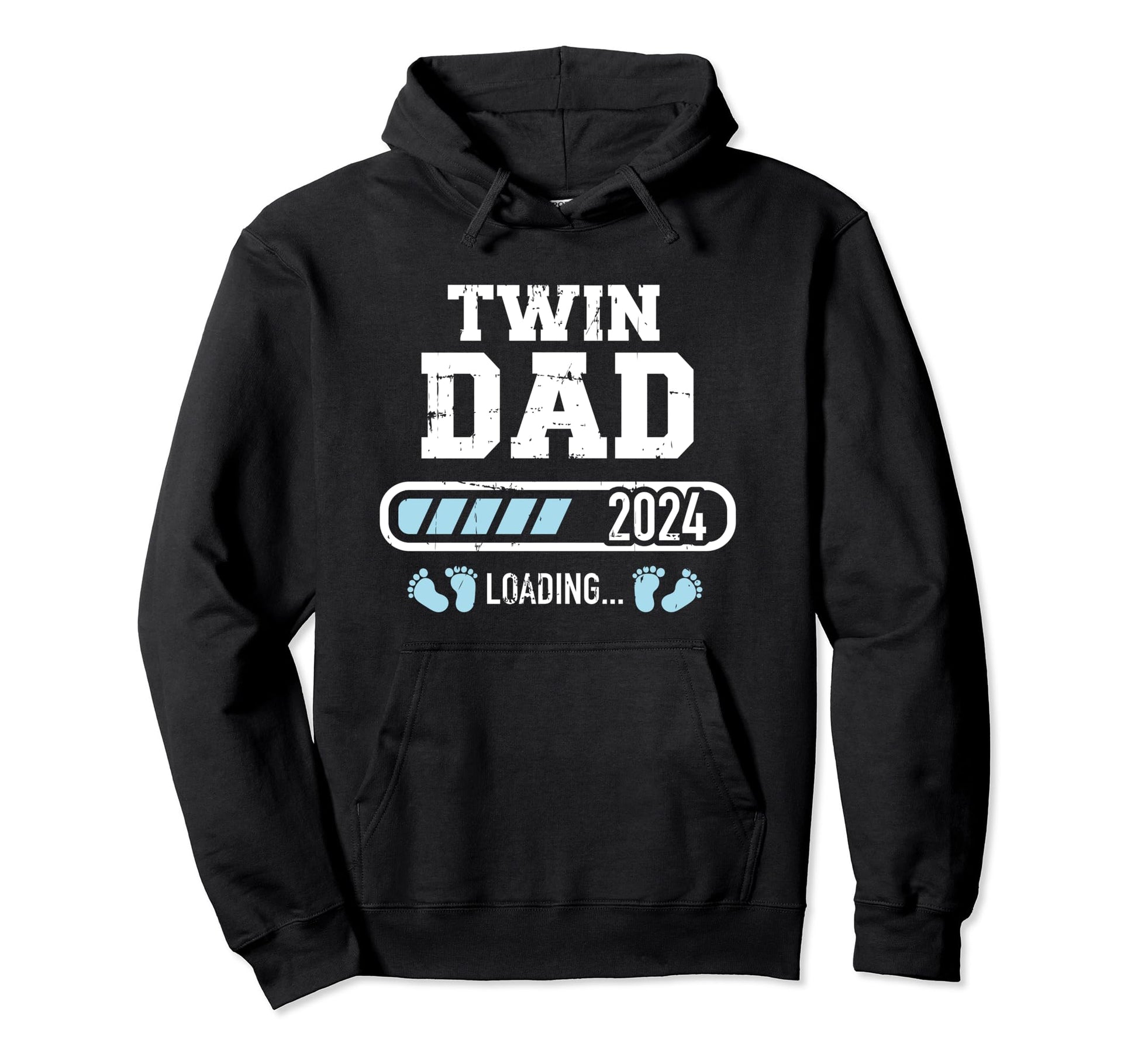 Twin Dad 2024 Loading Pregnancy Hoodie - Fun Novelty Design Men Women - T-Shirt, Sweatshirt, Hoodie