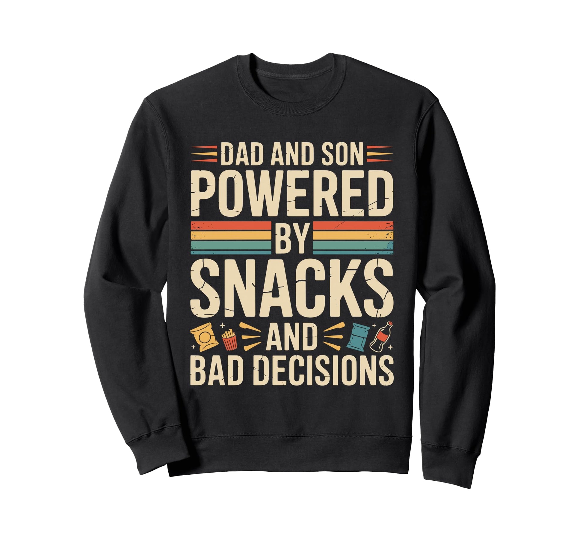 Dad And Son Powered Snacks And Sweatshirt - Minimalist Print for Adults - T-Shirt, Sweatshirt, Hoodie
