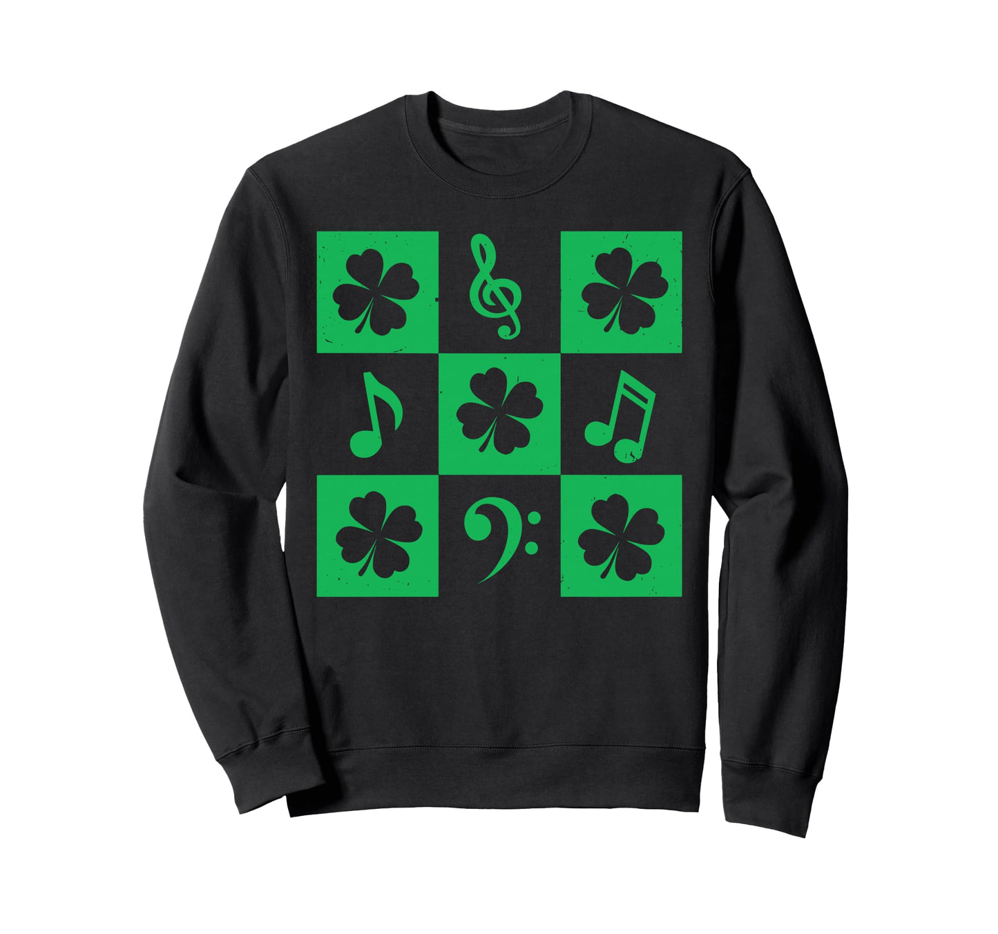 Music Note Shamrock St Patricks Day Sweatshirt - Fun Novelty Design Unisex - T-Shirt, Sweatshirt, Hoodie