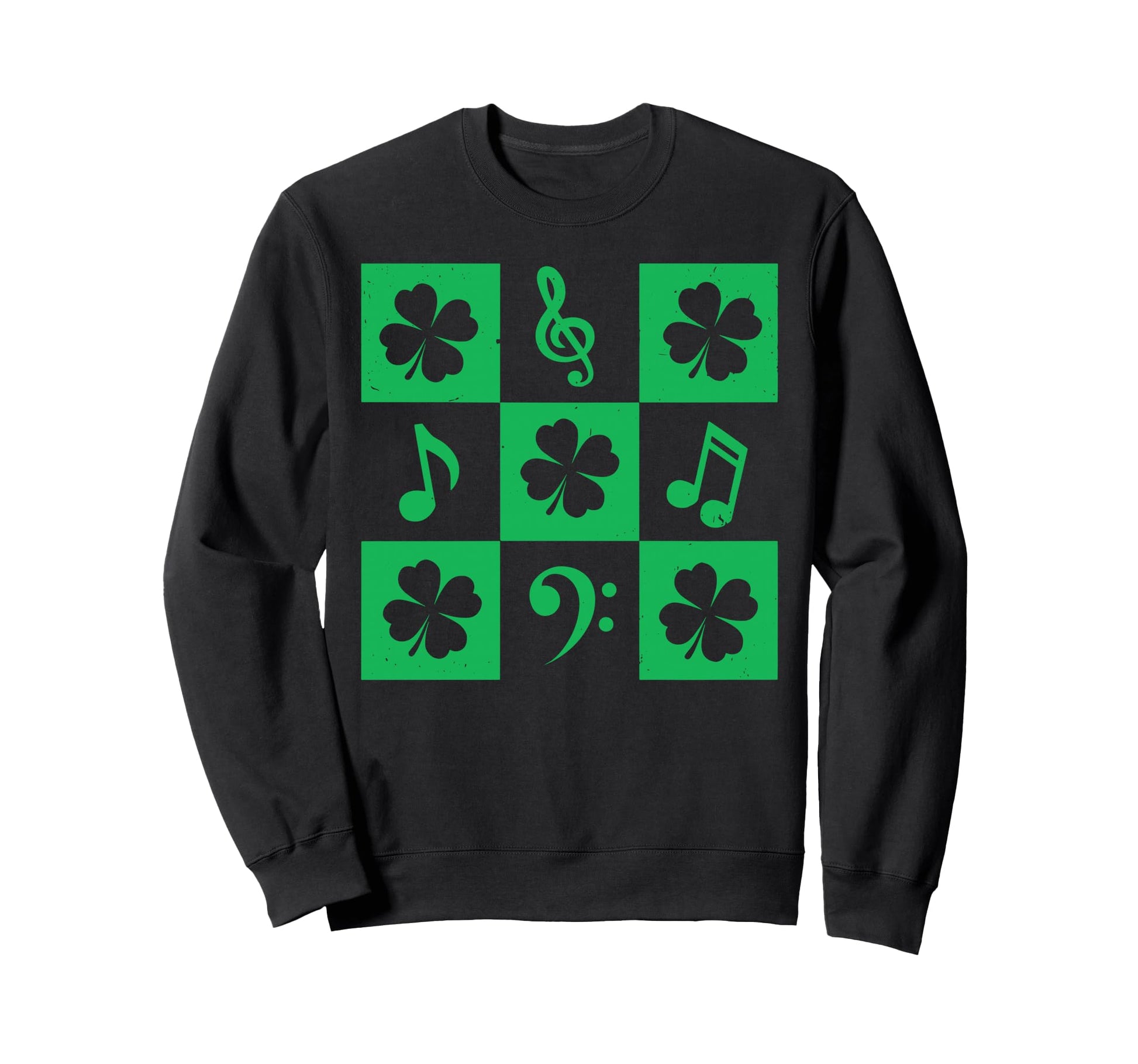 Music Note Shamrock St Patricks Day Sweatshirt - Fun Novelty Design Unisex - T-Shirt, Sweatshirt, Hoodie