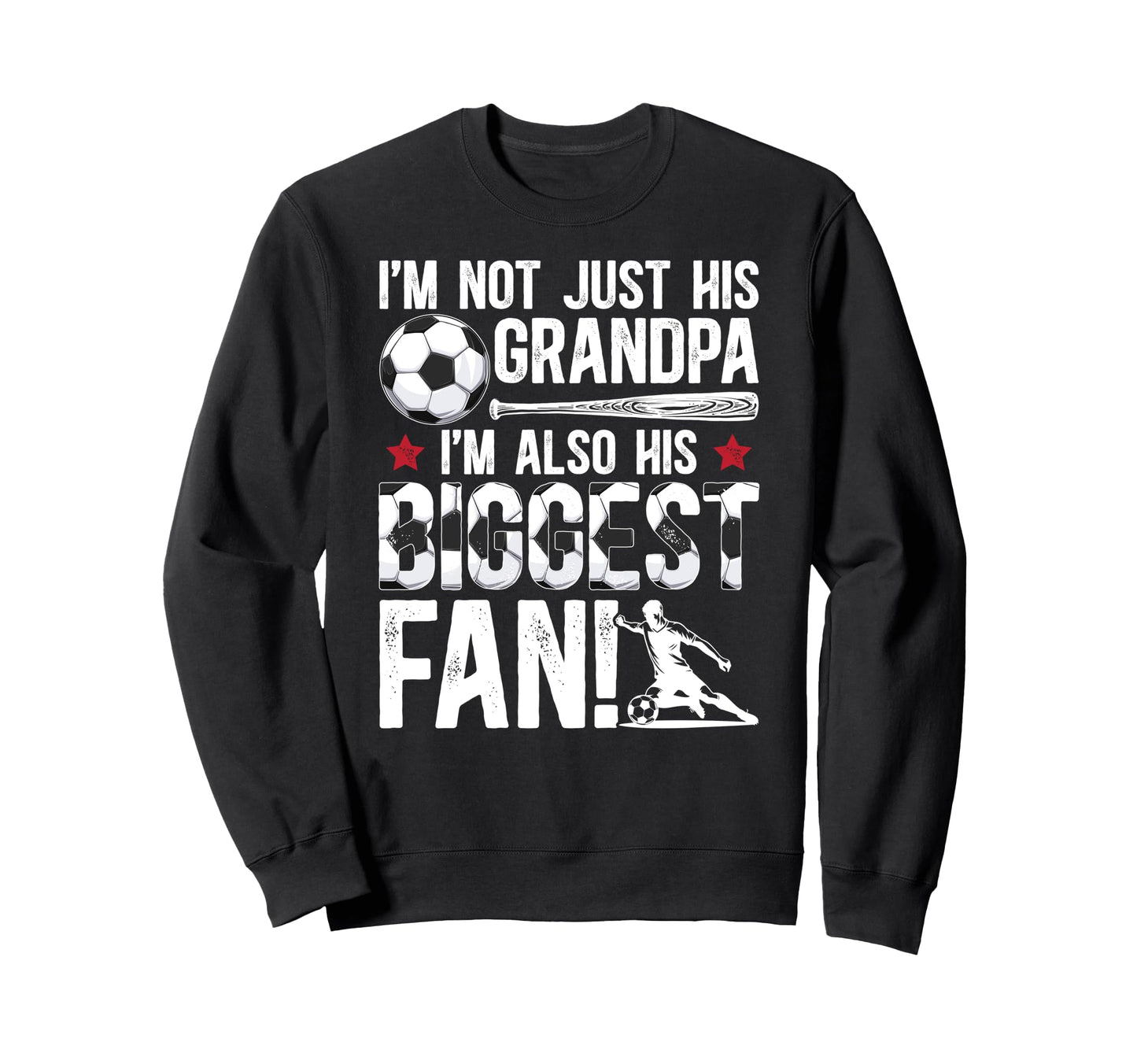 His Biggest Fan Soccer Grandpa Sweatshirt - Custom Art Print Men Women - T-Shirt, Sweatshirt, Hoodie