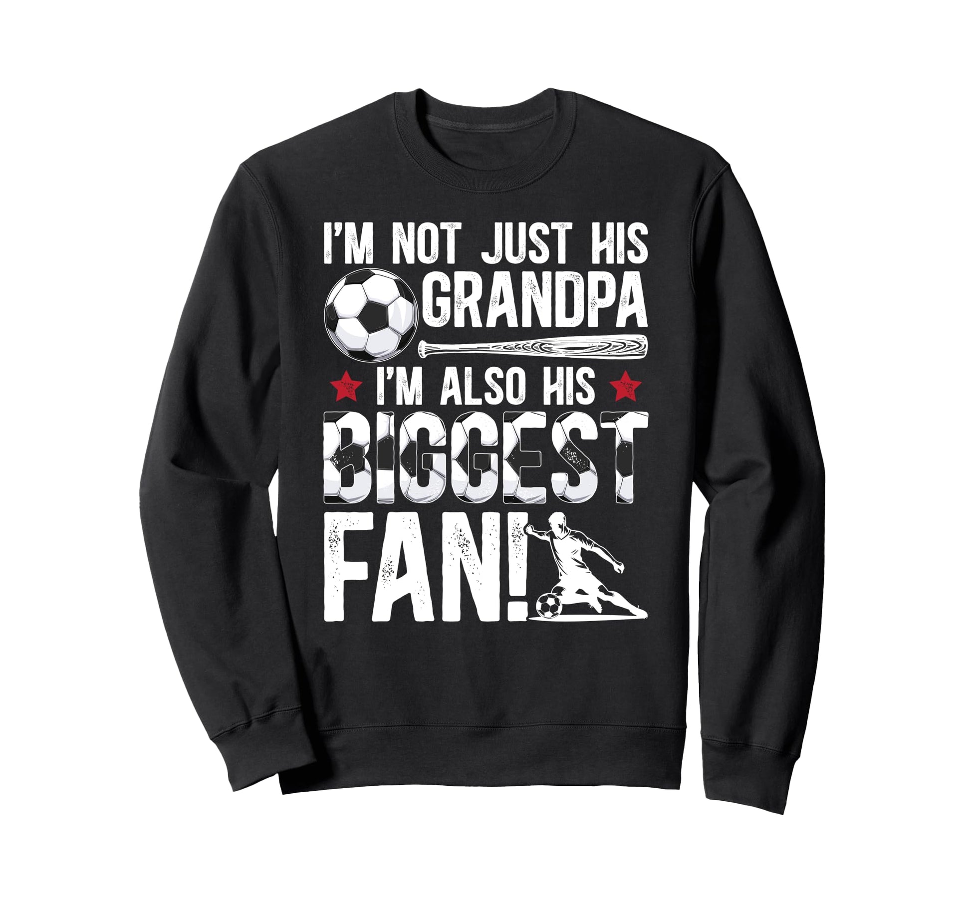 His Biggest Fan Soccer Grandpa Sweatshirt - Custom Art Print Men Women - T-Shirt, Sweatshirt, Hoodie