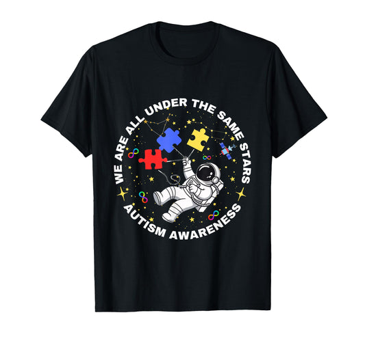 Autism We Are All Under Same Stars T-Shirt - Fun Novelty Design for Adults - T-Shirt, Sweatshirt, Hoodie