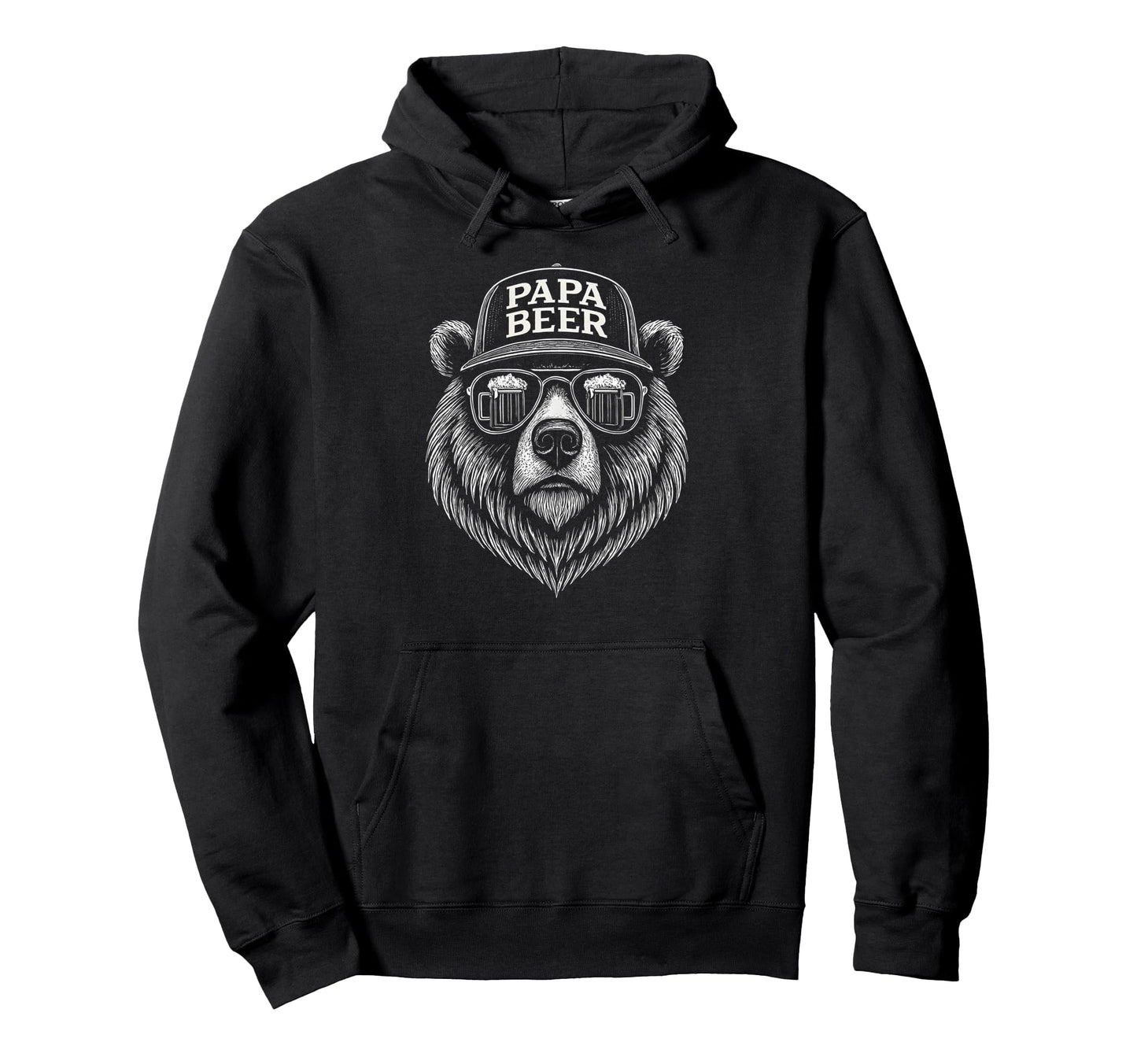 Papa Beer Funny Dad Bear Drinking Hoodie - Novelty Apparel Unisex - T-Shirt, Sweatshirt, Hoodie