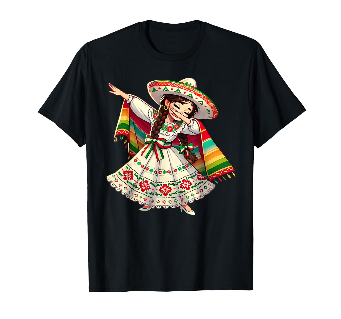 Funny Dabbing Mexican Poncho Sombrero T-Shirt - Trendy Graphic Unisex - T-Shirt, Sweatshirt, Hoodie