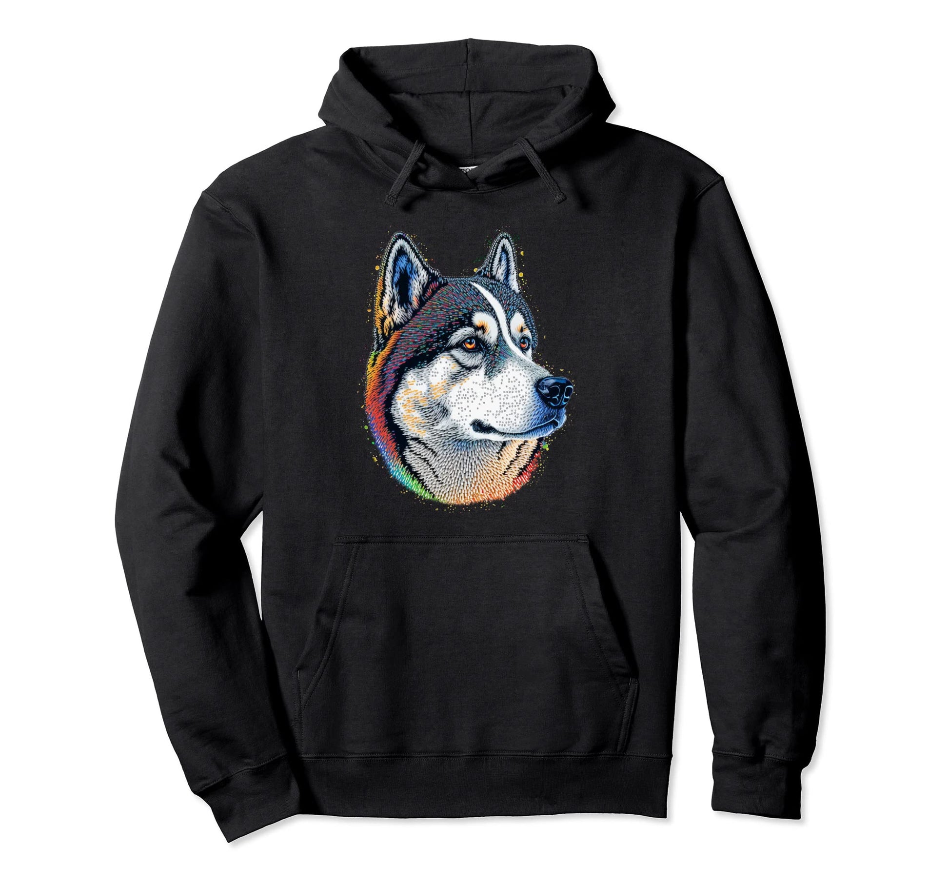 Siberian Husky Lover Colorful Art Dog Hoodie - Trendy Graphic for Adults - T-Shirt, Sweatshirt, Hoodie