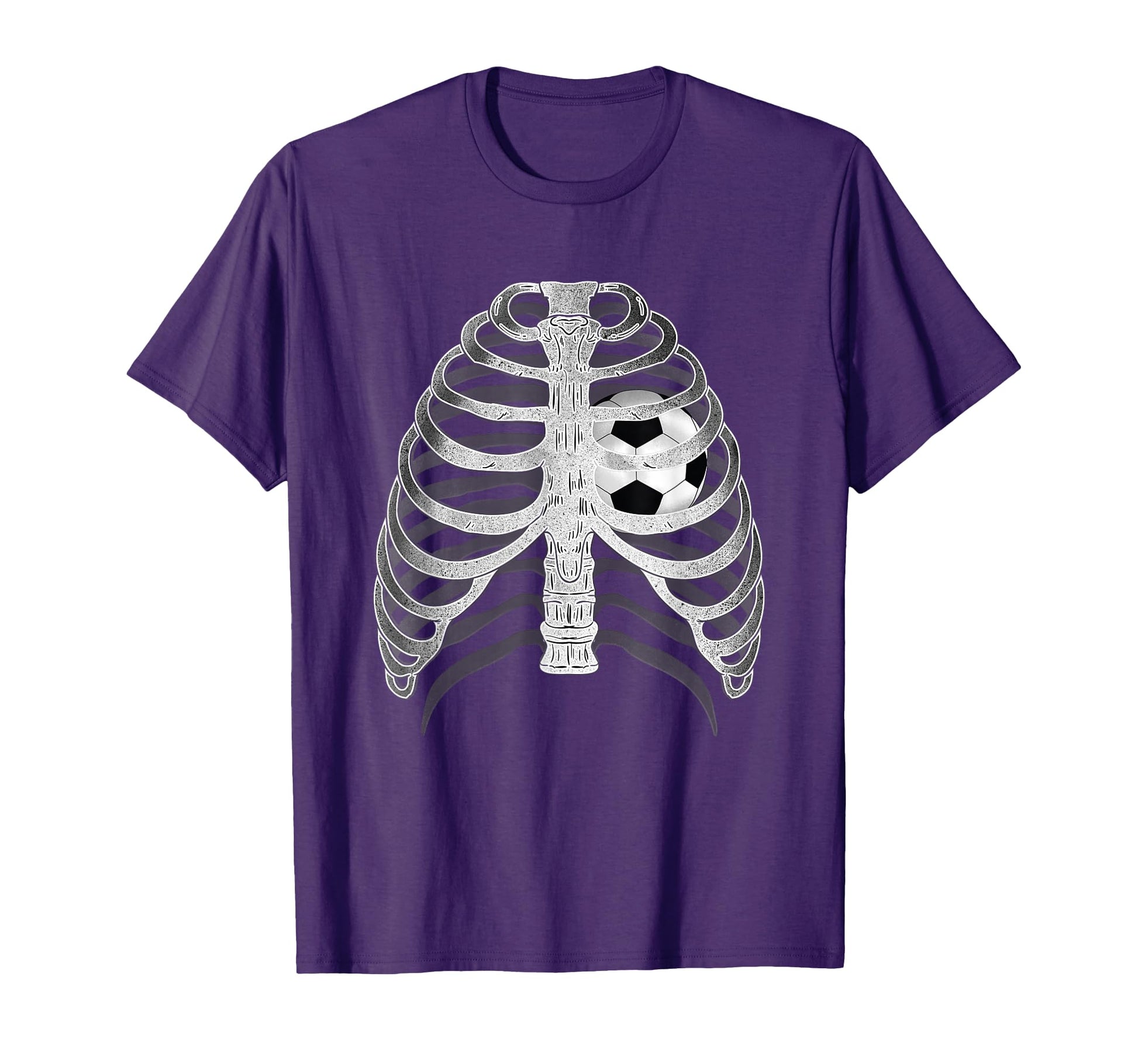 Skeleton X Ray Ribcage Soccer Ball Heart T-Shirt - Custom Art Print Unisex - T-Shirt, Sweatshirt, Hoodie