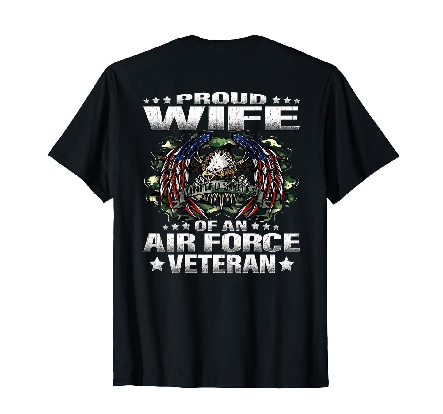 Proud Wife Air Force Veteran Military T-Shirt - Minimalist Print Unisex - T-Shirt, Sweatshirt, Hoodie
