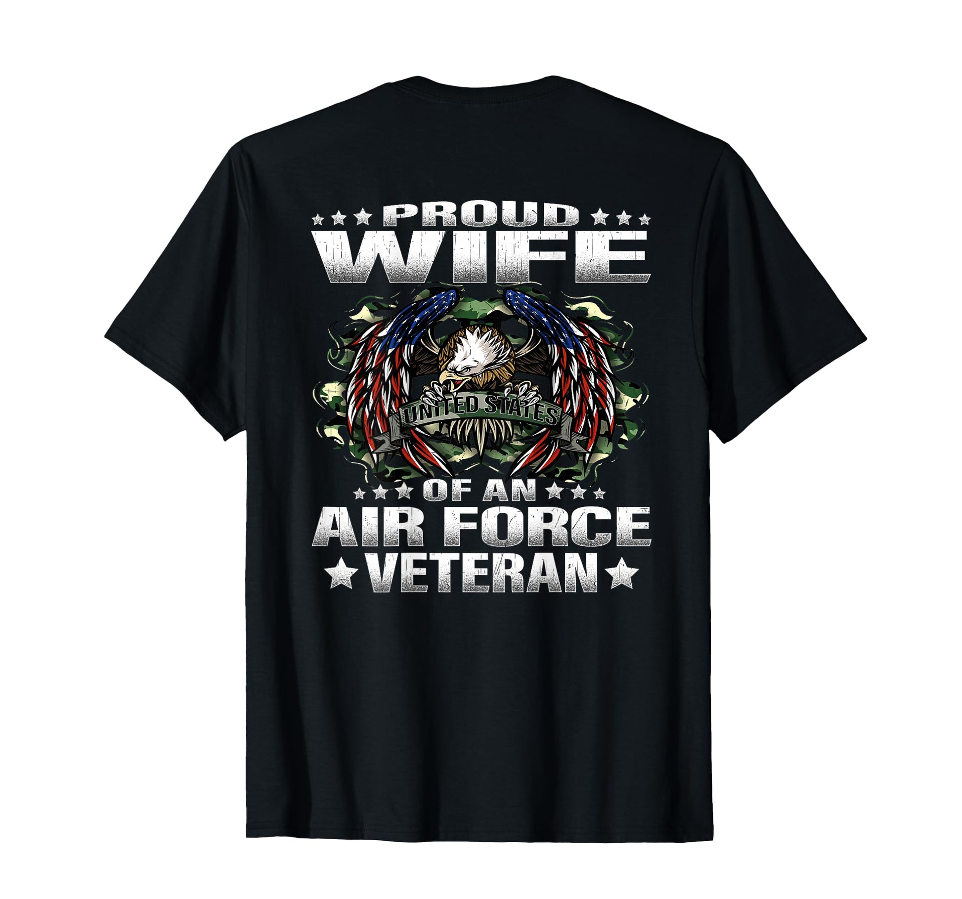 Proud Wife Air Force Veteran Military T-Shirt - Minimalist Print Unisex - T-Shirt, Sweatshirt, Hoodie