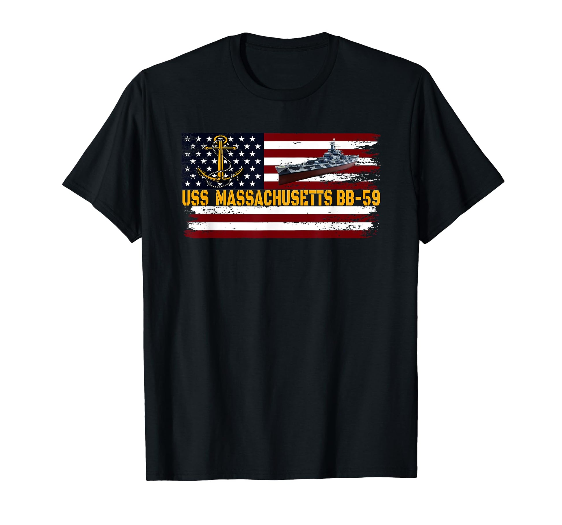 Uss Massachusetts Bb 59 Ww2 T-Shirt - Fun Novelty Design for Adults - T-Shirt, Sweatshirt, Hoodie