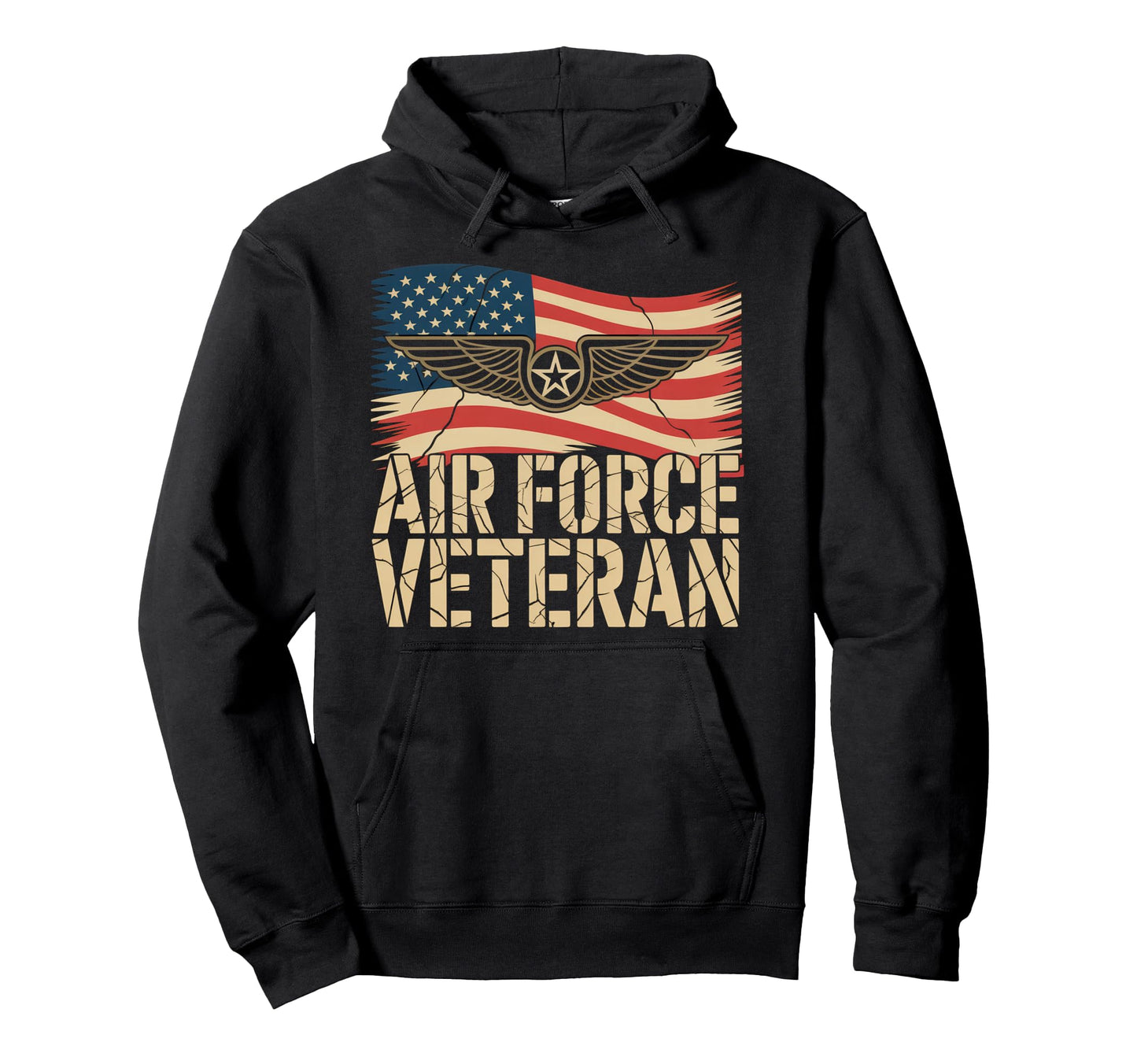 Air Force Veteran Us American Flag Dad Hoodie - Unique Graphic Unisex - T-Shirt, Sweatshirt, Hoodie