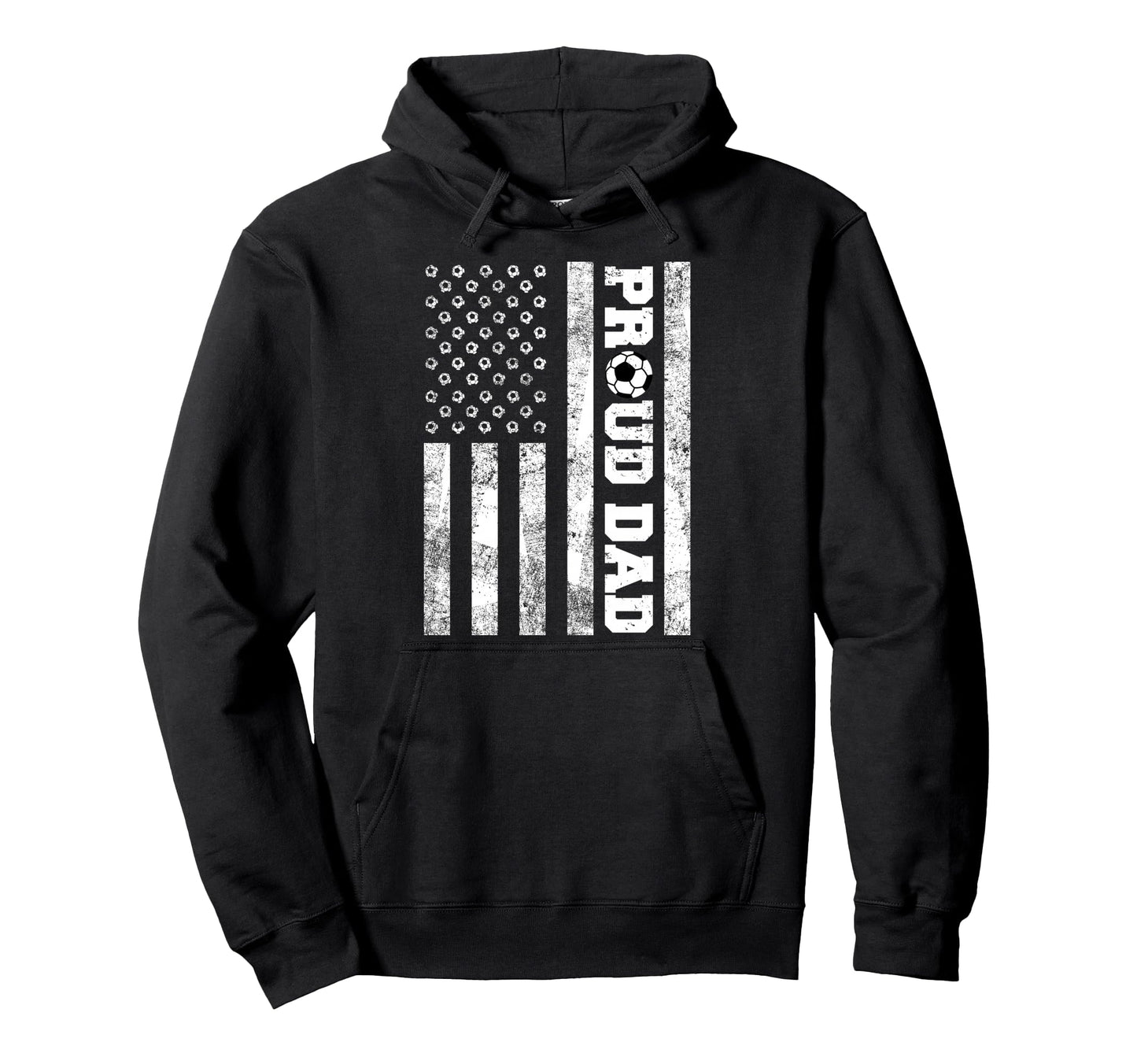 Proud Dad American Distressed Flag Hoodie - Minimalist Print Men Women - T-Shirt, Sweatshirt, Hoodie
