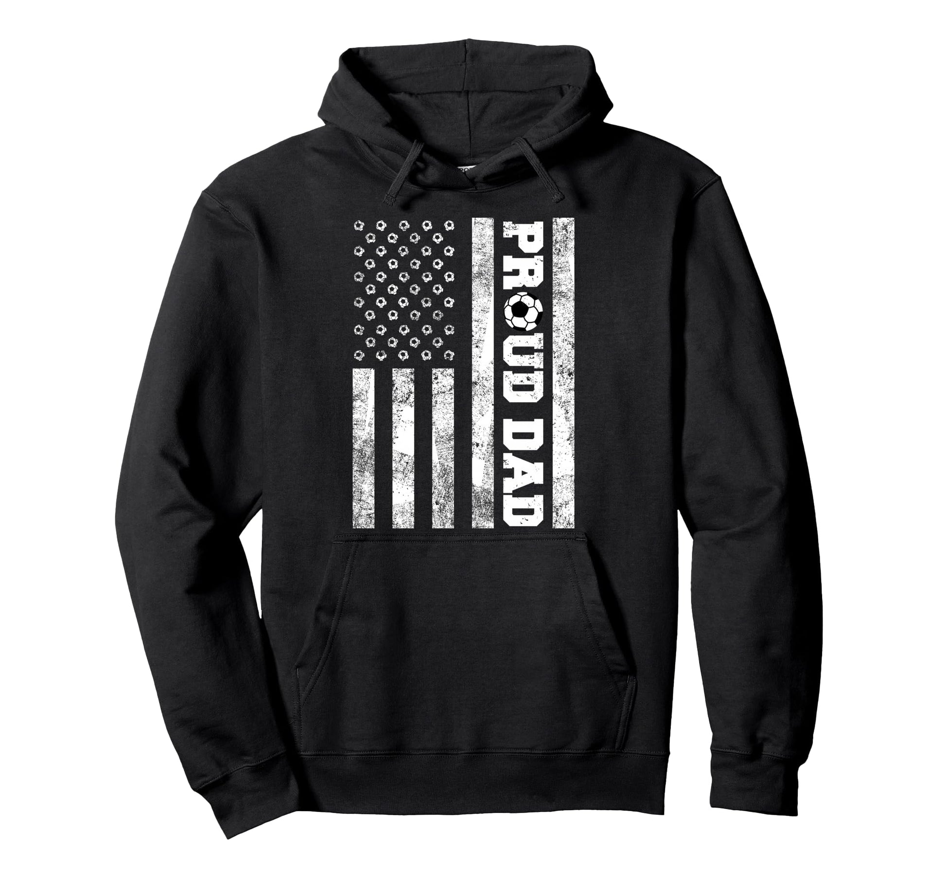 Proud Dad American Distressed Flag Hoodie - Minimalist Print Men Women - T-Shirt, Sweatshirt, Hoodie