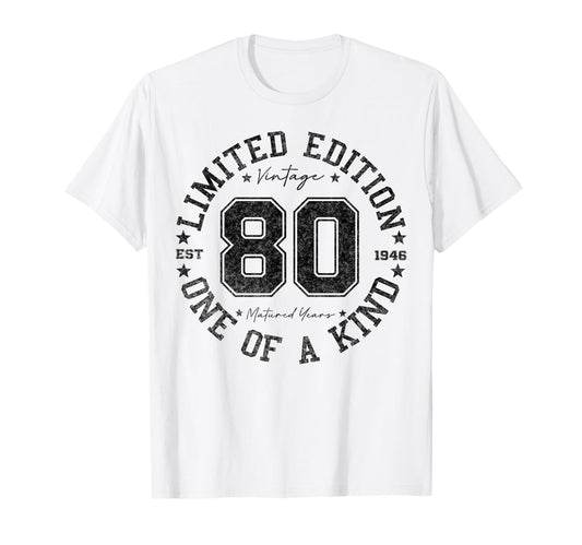80 Year Old Gifts 1946 80Th Birthday T-Shirt - Unique Graphic for Adults - T-Shirt, Sweatshirt, Hoodie