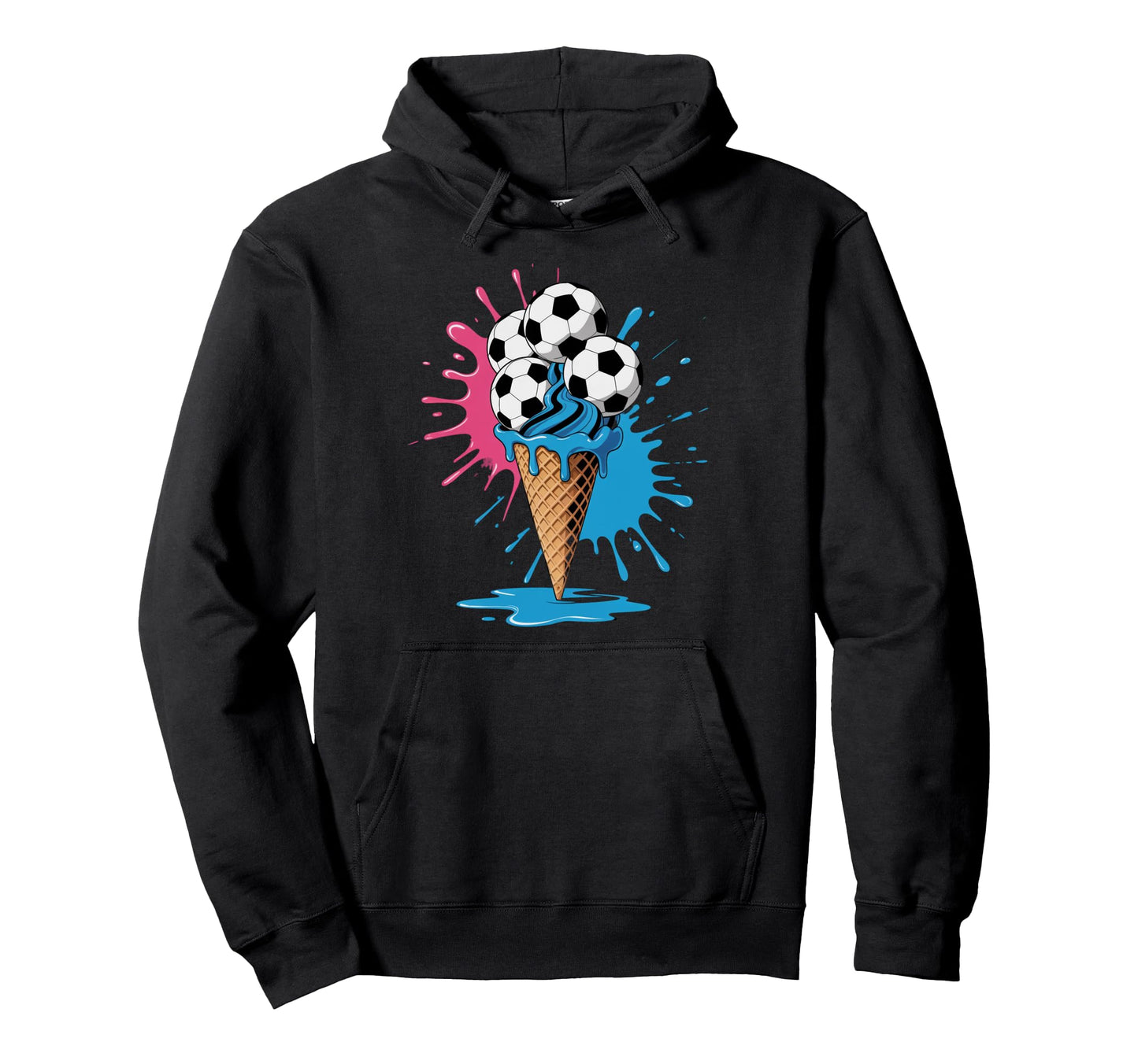 Ice Cream Soccer Ball Drip Game Soccer Drip Hoodie - Trendy Graphic Unisex - T-Shirt, Sweatshirt, Hoodie