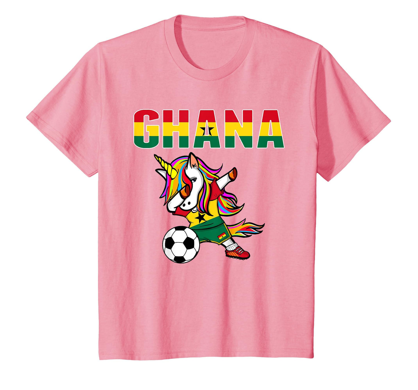 Dabbing Unicorn Ghana Soccer Fans Jersey T-Shirt - Graphic Print Men Women - T-Shirt, Sweatshirt, Hoodie