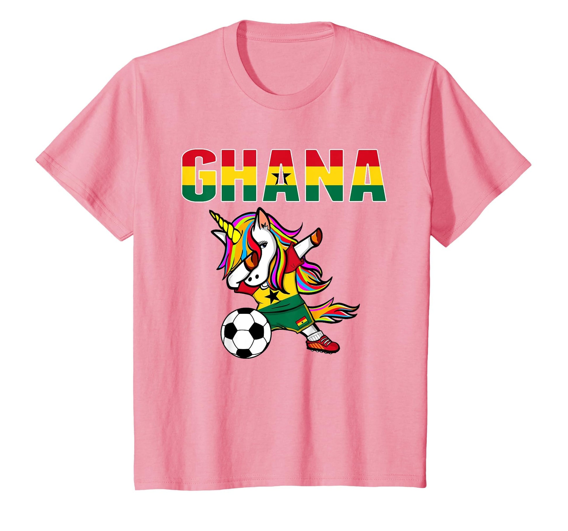 Dabbing Unicorn Ghana Soccer Fans Jersey T-Shirt - Graphic Print Men Women - T-Shirt, Sweatshirt, Hoodie