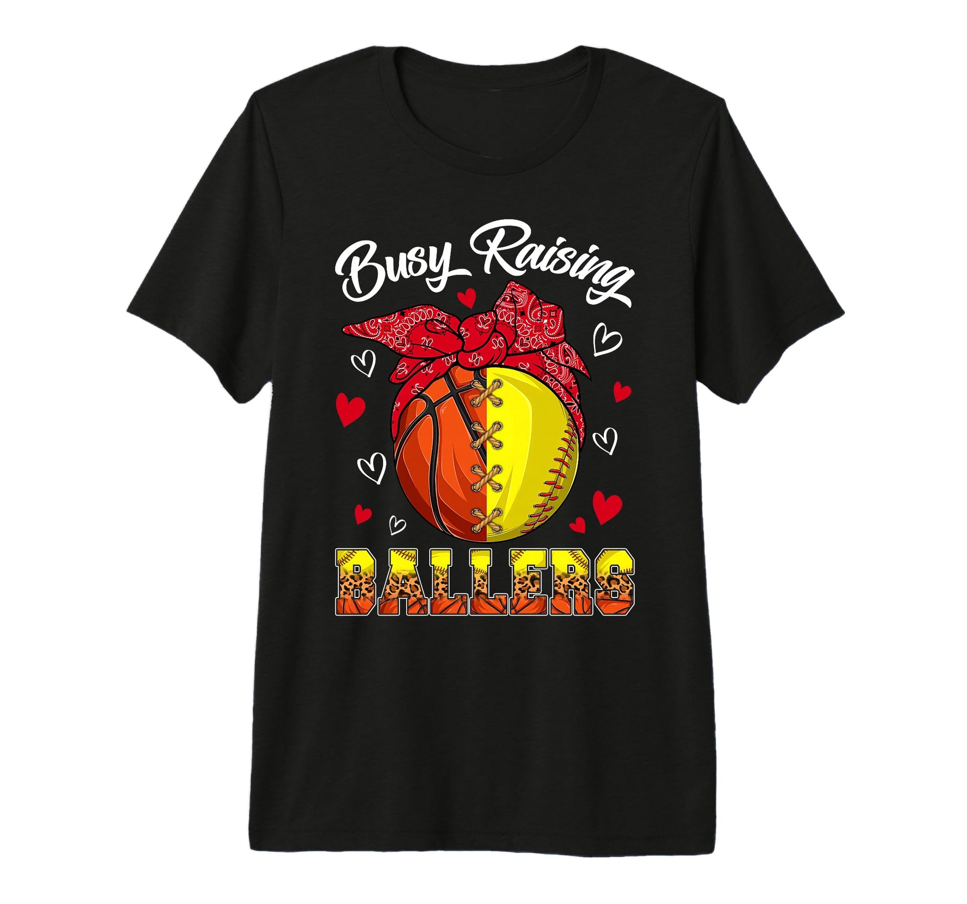 Busy Raising Ballers Basketball Softball T-Shirt - Minimalist Print Unisex - T-Shirt, Sweatshirt, Hoodie