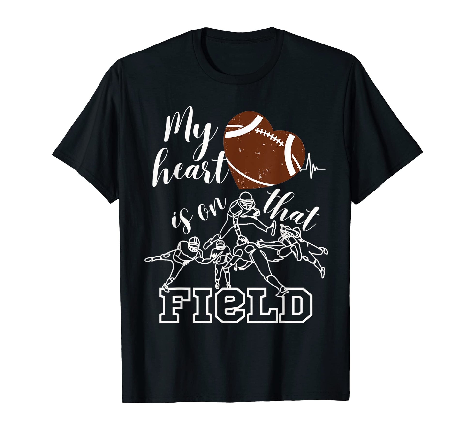 My Heart Is That Field Football Game T-Shirt - Trendy Graphic Men Women - T-Shirt, Sweatshirt, Hoodie