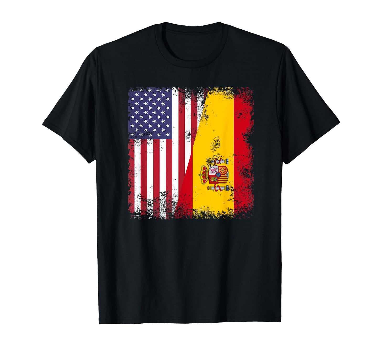 Half Spaniard Spanish Flag Spain Usa Gift T-Shirt - Novelty Apparel Unisex - T-Shirt, Sweatshirt, Hoodie