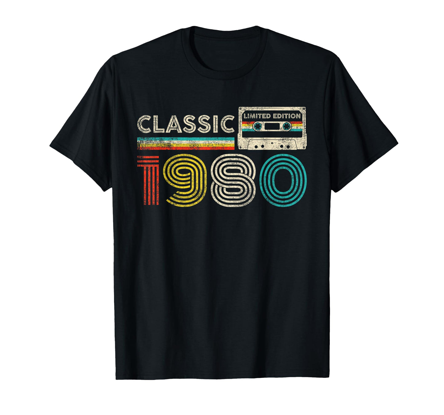 1980 Birthday 1980 Cassette Tape T-Shirt - Aesthetic Graphic Unisex - T-Shirt, Sweatshirt, Hoodie
