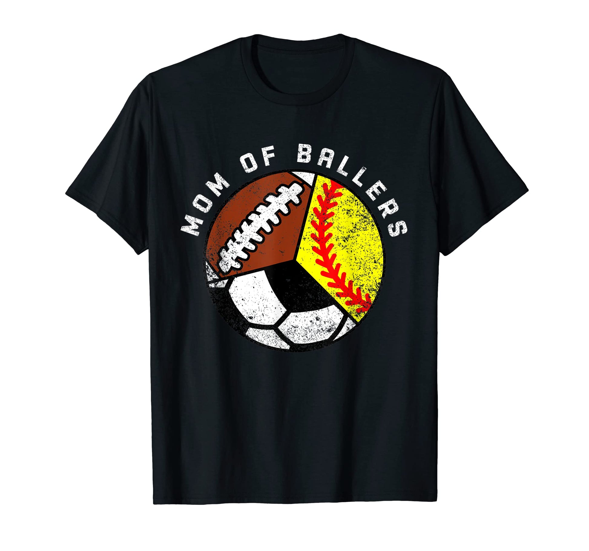 Mom Ballers Funny Softball Soccer T-Shirt - Custom Art Print Unisex - T-Shirt, Sweatshirt, Hoodie