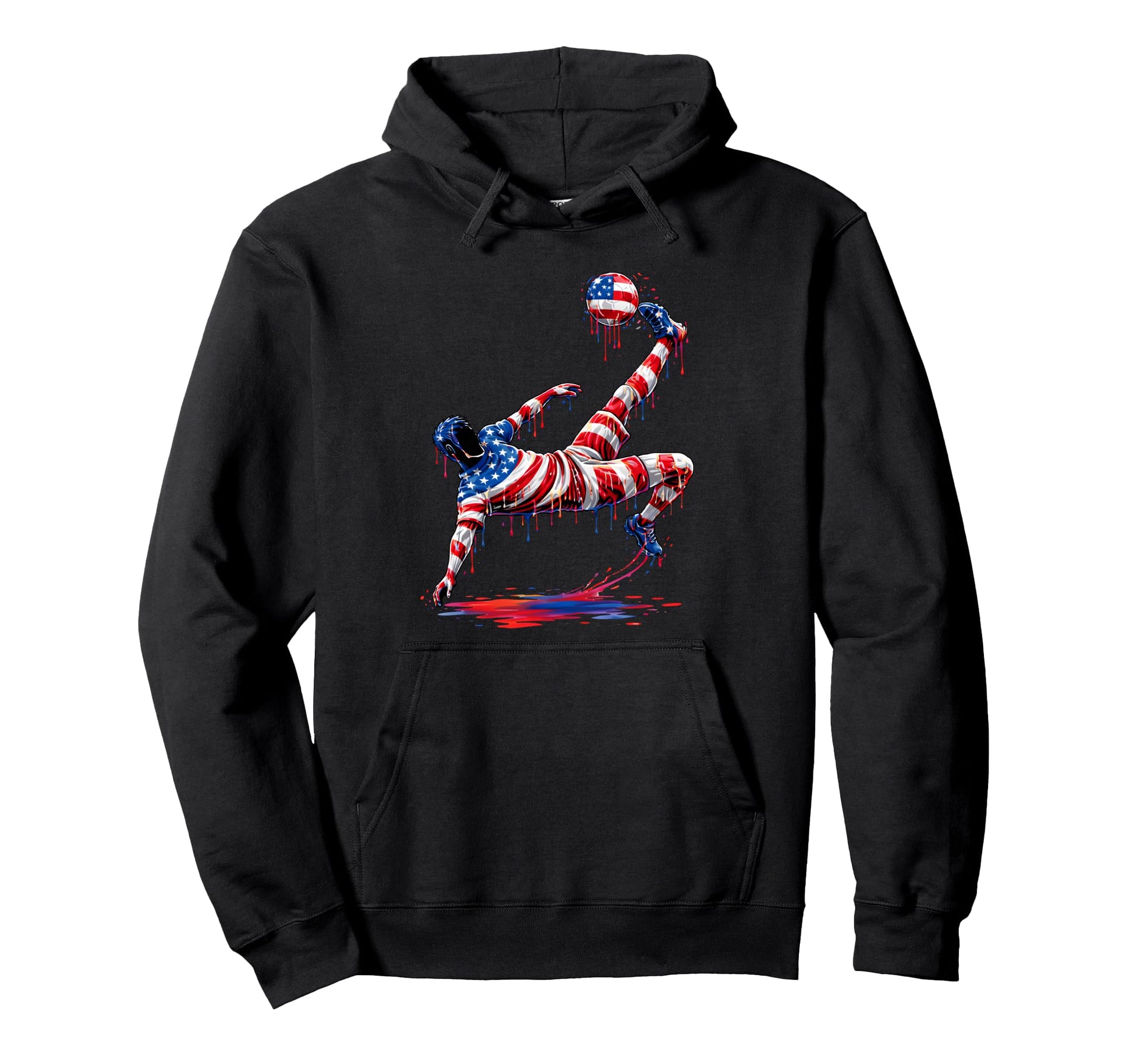 Soccer Drip American Flag 4Th July Hoodie - Novelty Apparel Men Women - T-Shirt, Sweatshirt, Hoodie