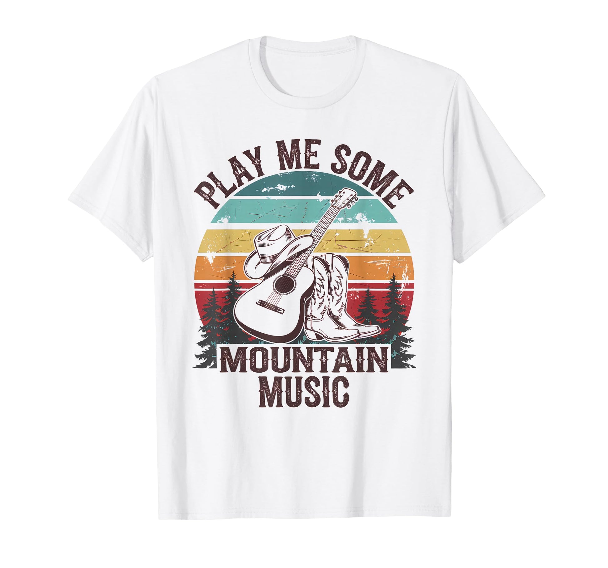 Play Me Some Mountain Music Country T-Shirt - Aesthetic Graphic for Adults - T-Shirt, Sweatshirt, Hoodie