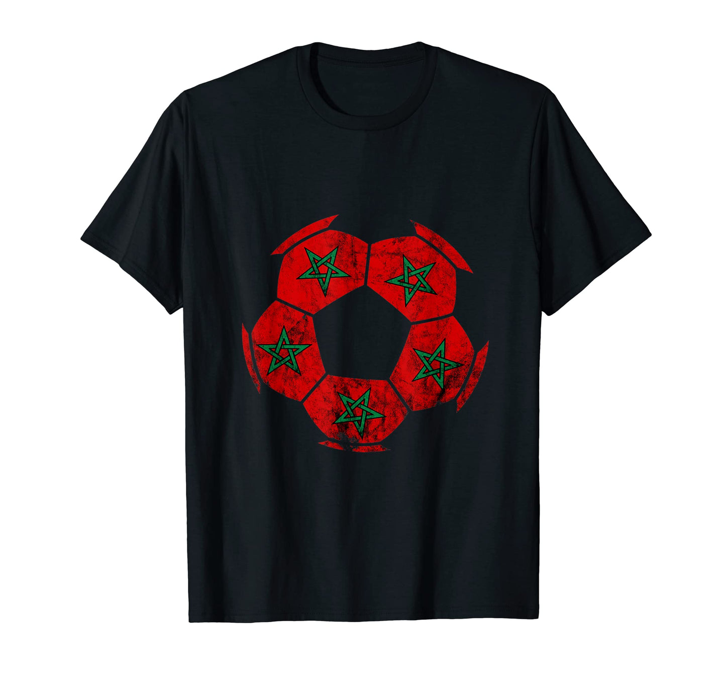 Moroccan Soccer Ball Moroccan Flag T-Shirt - Custom Art Print Unisex - T-Shirt, Sweatshirt, Hoodie