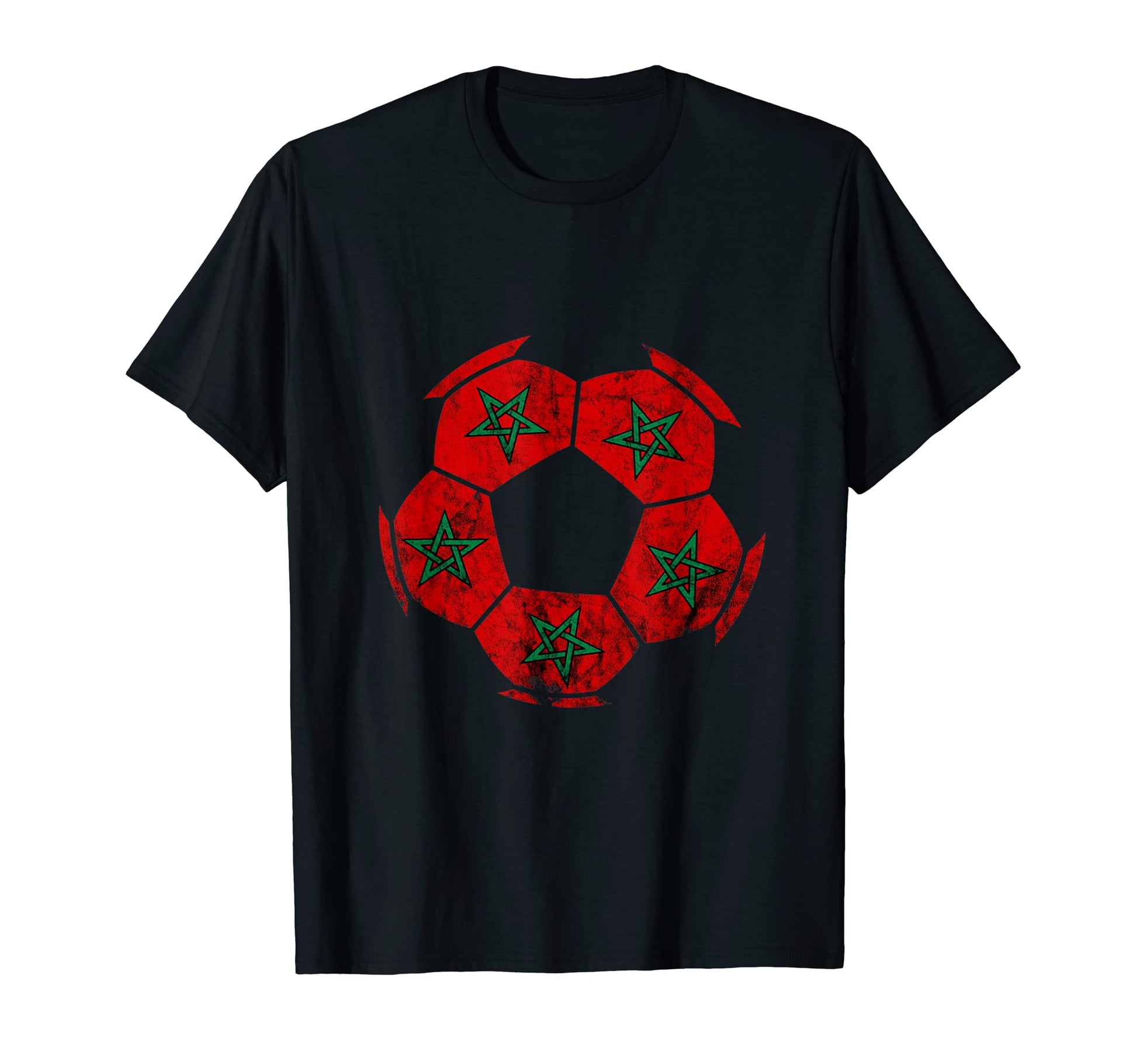 Moroccan Soccer Ball Moroccan Flag T-Shirt - Custom Art Print Unisex - T-Shirt, Sweatshirt, Hoodie