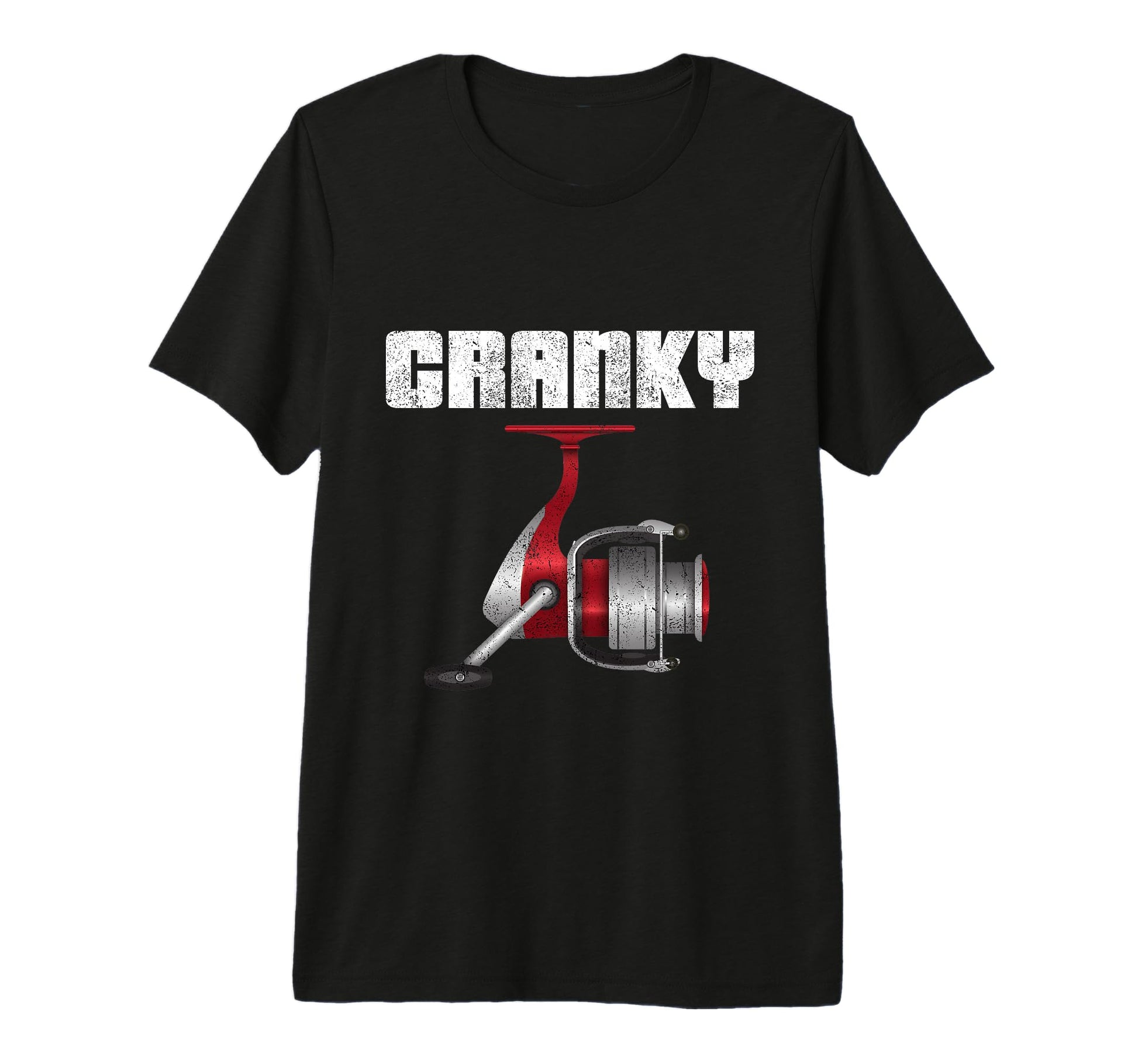 Funny Fishing Cranky Fishing Reel T-Shirt - Minimalist Print Men Women - T-Shirt, Sweatshirt, Hoodie