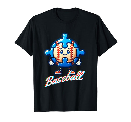Baseball Autism Awareness Love Dad Mom T-Shirt - Custom Art Print Unisex - T-Shirt, Sweatshirt, Hoodie